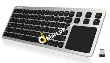 Arteck 2.4G Wireless Usb Touch Solid Stainless Ultra Compact Full Size Keyboard With Built-In